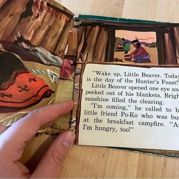 2 Vintage Whitman Tell-a-Tale Books The Animals Train Ride LITTLE BEAVER 1953/54 - Picture 3 of 7